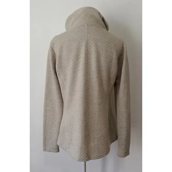 KUHL Athena women's quilted pullover sz M cowl neck outdoor kangaroo pocket cozy - Picture 2 of 4